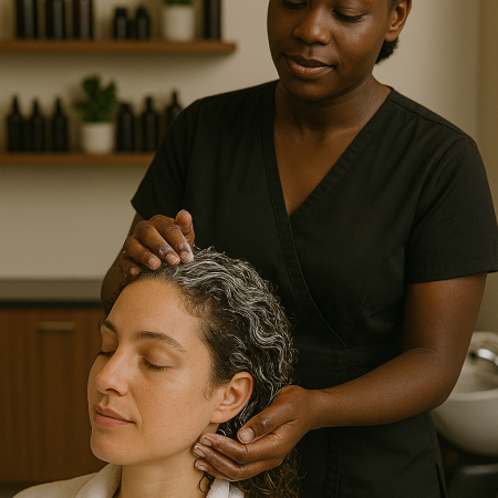 Luxury gold roots spa hair treatment